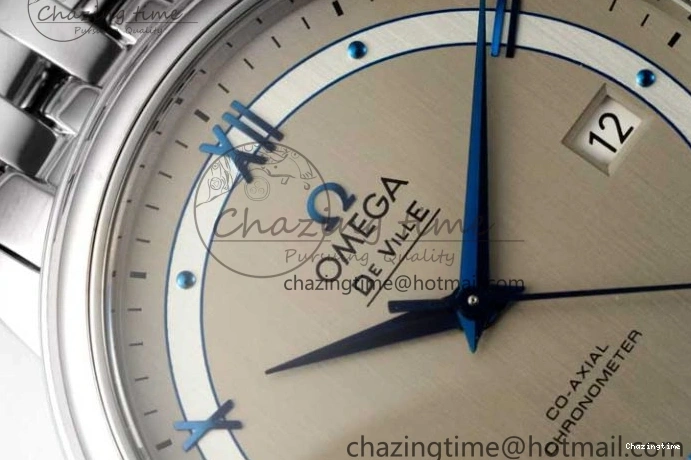 0325 HighPerformance De Ville SS DIWF 1:1 Best Edition Gray White Dial Blue Markers on SS Bracelet MIYOTA 7852